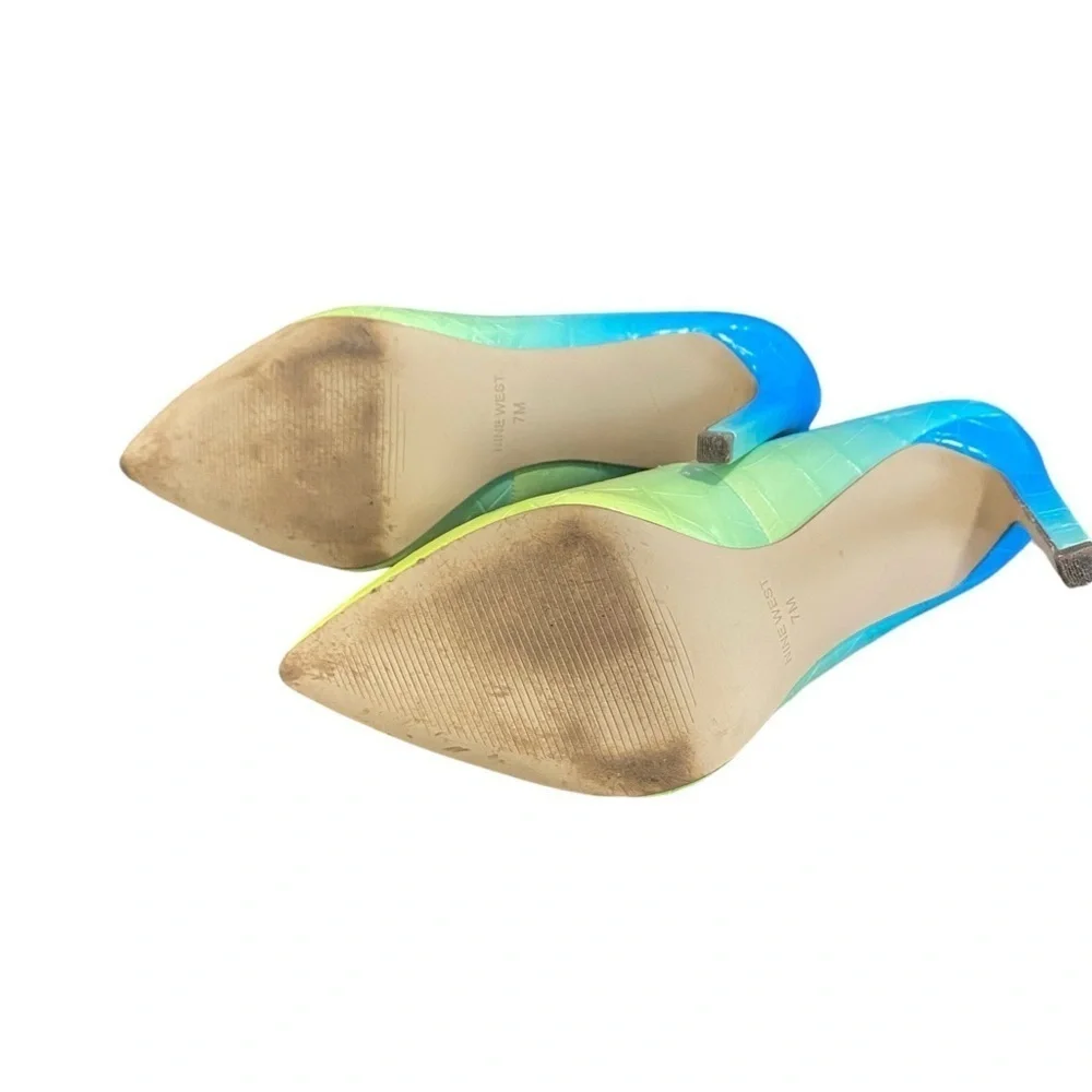 Ombré Nine West Tatiana Pumps Size 7M, Blue Stilettos